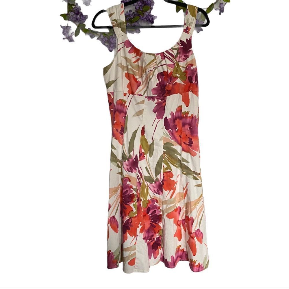 Dress Barn floral print a-line dress.